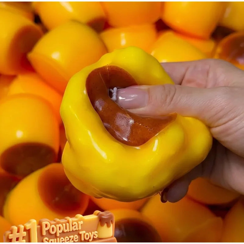 SquishyMania Pudding-shaped Squeeze Ball Caramel