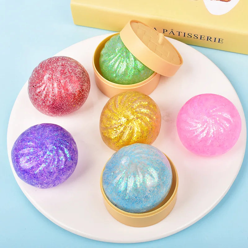 SquishyMania Mini Glitter Squishy Bun