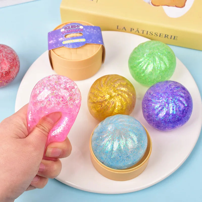 SquishyMania Mini Glitter Squishy Bun
