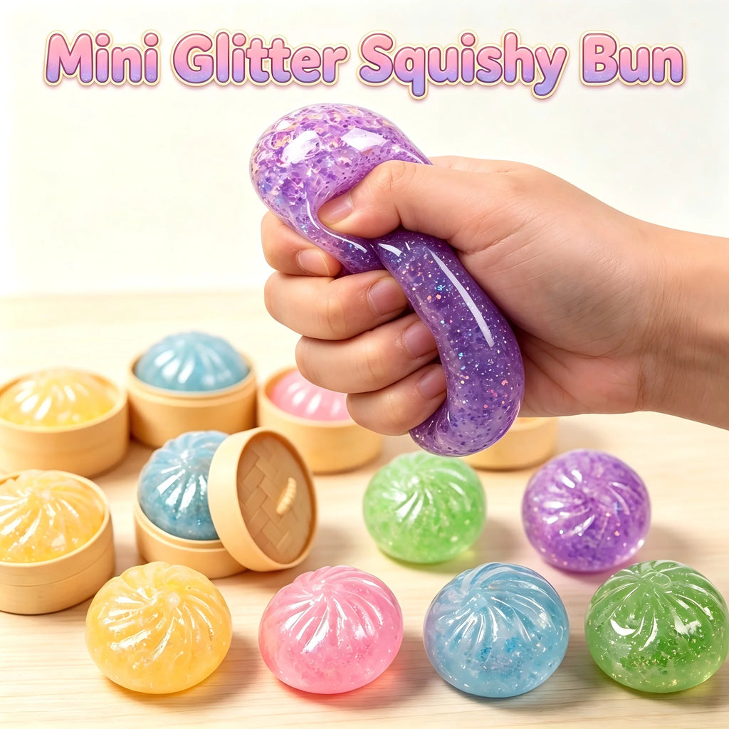 SquishyMania Mini Glitter Squishy Bun