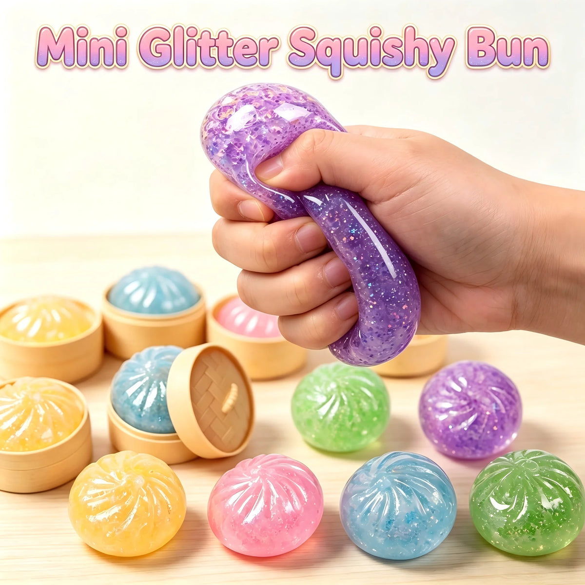 SquishyMania Mini Glitter Squishy Bun