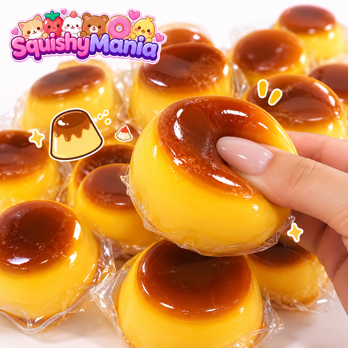 SquishyMania Pudding-shaped Squeeze Ball Caramel